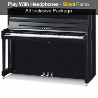 Kawai K-200 ATX 4 SL Ebony Polished Upright Piano (Silver Fittings) All Inclusive Package